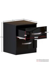 Home Discount Vida Designs Hulio 2 GLOSS DRAWERS Bedside Cabinet Bedroom Furniture in Black - thumbnail 2