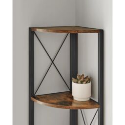 VASAGLE 5-Tier Corner Storage Shelf Multifunction Plant Stand Industrial in Brown - thumbnail 6