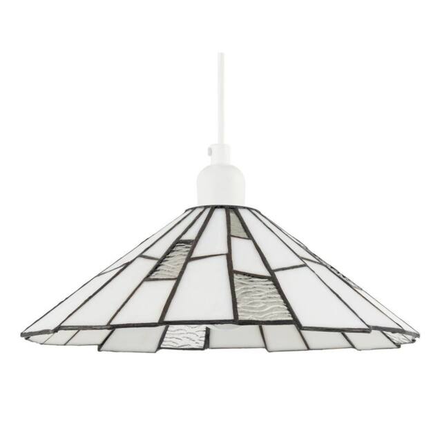 Happy Homewares Contemporary & Unique Tiffany Pendant Lighting Shade in White - image 1