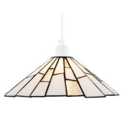Happy Homewares Contemporary & Unique Tiffany Pendant Lighting Shade in White - thumbnail 4