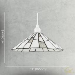 Happy Homewares Contemporary & Unique Tiffany Pendant Lighting Shade in White - thumbnail 7