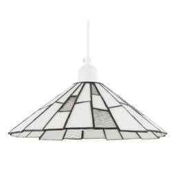 Happy Homewares Contemporary & Unique Tiffany Pendant Lighting Shade in White - thumbnail 1