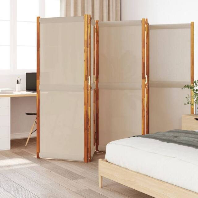 Berkfield Home 5-Panel Room Divider Taupe 350x180 cm - image 1