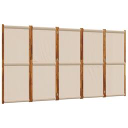 Berkfield Home 5-Panel Room Divider Taupe 350x180 cm - thumbnail 2