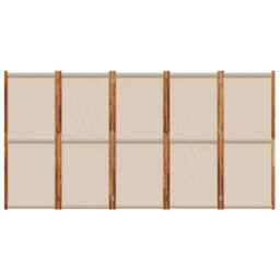 Berkfield Home 5-Panel Room Divider Taupe 350x180 cm - thumbnail 4