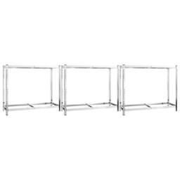Berkfield Home 2-Layer Tire Rack 3 pcs Silver 110x40x110 cm Steel - Size: 110 x 40 x 110 cm - thumbnail 2