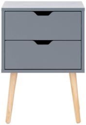 GFW Nyborg Pair Of 2 Drawer Bedsides in Dark Grey - thumbnail 4