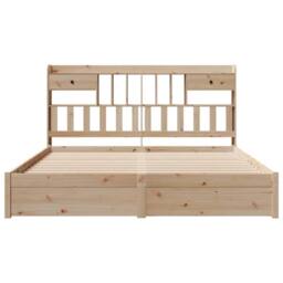 Berkfield Home Bookcase Bed without Mattress 180x200cm Super King Solid Wood Pine in Light Tan - thumbnail 4