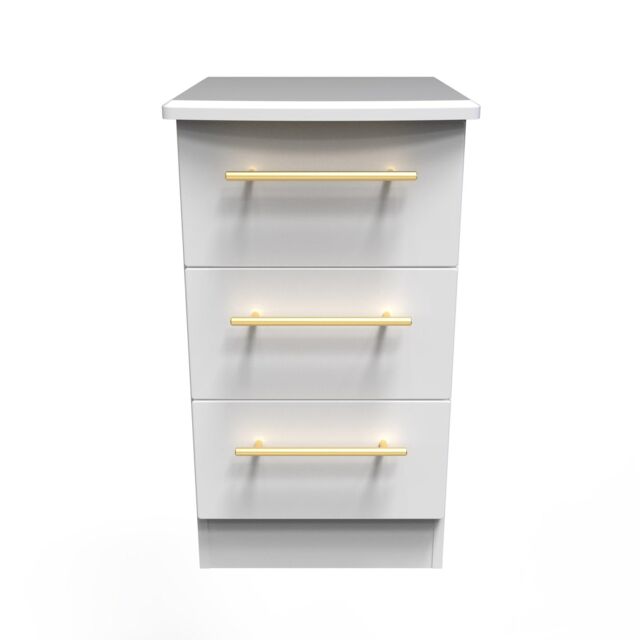 Ready Assembled 2 U Helmsley 3 Drawer Bedside Cab(Ready Assembled) in White - image 1