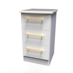 Ready Assembled 2 U Helmsley 3 Drawer Bedside Cab(Ready Assembled) in White - thumbnail 3