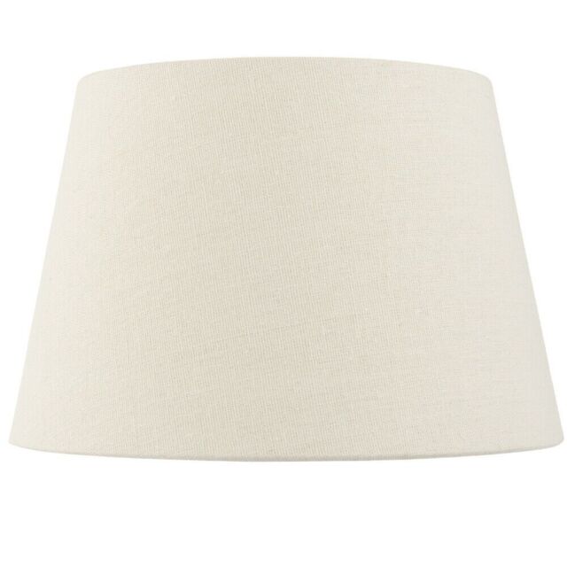 "Loops 8"" Inch Round Tapered Drum Lamp Shade Ivory Linen Fabric Cover Simple Elegant" - image 1