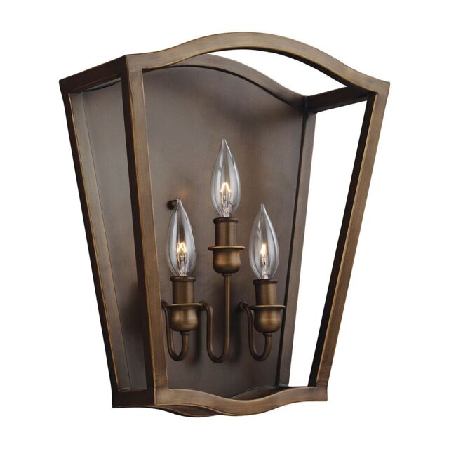 Loops 3 Bulb Wall Light Sconce Painted Aged Brass Finish LED E14 60W Bulb in Metallics