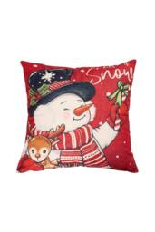 Living and Home Christmas Themed Decorative Pillow Case with Festive Motifs - thumbnail 3