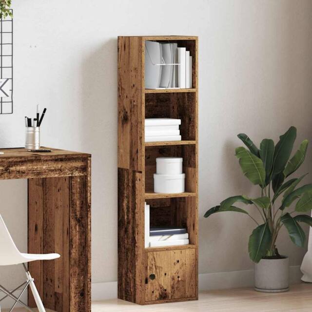 Berkfield Home Durable Bookcase Old Wood 31x24x127 cm Engineered Wood in Brown - Size: 31 x 24 x 127 cm - image 1