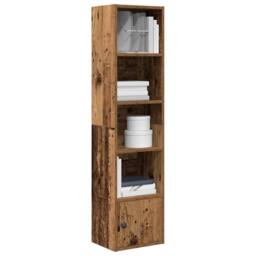 Berkfield Home Durable Bookcase Old Wood 31x24x127 cm Engineered Wood in Brown - Size: 31 x 24 x 127 cm - thumbnail 2