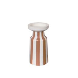 Melody Maison Large Burnt Orange Striped Pillar Candle Holder - 28cm - thumbnail 1