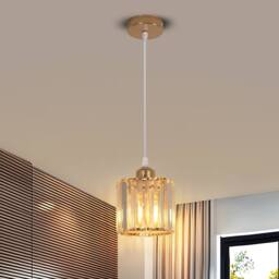Pheashine Gold Crystal Pendant Light, Adjustable 1m Cord, E27 Socket (Bulb Not ) - thumbnail 2