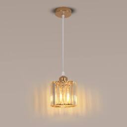 Pheashine Gold Crystal Pendant Light, Adjustable 1m Cord, E27 Socket (Bulb Not ) - thumbnail 1