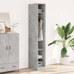 Berkfield Home Wardrobe Concrete Grey 30x50x200 cm Engineered Wood - Size: 30 x 50 x 200 cm - thumbnail 2