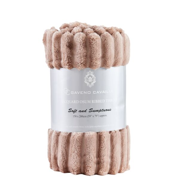 GAVENO CAVAILIA Osum Ribbed Throw in Natural - Size: 150 cm x 200 cm - image 1