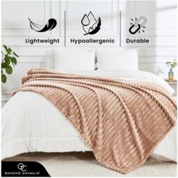 GAVENO CAVAILIA Osum Ribbed Throw in Natural - Size: 150 cm x 200 cm - thumbnail 3