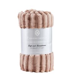 GAVENO CAVAILIA Osum Ribbed Throw in Natural - Size: 150 cm x 200 cm - thumbnail 1