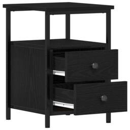Berkfield Home Bedside Cabinets 2 pcs Black Oak 34x35.5x50 cm Engineered Wood - thumbnail 5