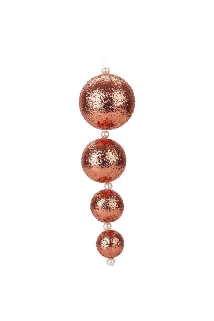 VFM e-Store Christmas Bauble Decoration Hanging Tree Ornament X 4 31cm Rose Gold - image 1