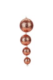 VFM e-Store Christmas Bauble Decoration Hanging Tree Ornament X 4 31cm Rose Gold - thumbnail 1
