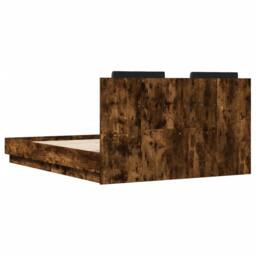 Berkfield Home Bed Frame without Mattress Smoked Oak 120x190 cm Small Double in Brown - thumbnail 6