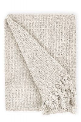 New Edge Blinds Waffle Collection Cotton Throw in Beige - Size: 178 cm x 254 cm - image 1