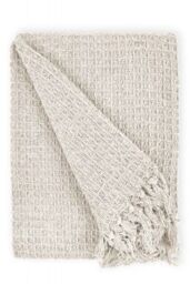 New Edge Blinds Waffle Collection Cotton Throw in Beige - Size: 178 cm x 254 cm