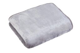 Rapport Home Dyed Mink Faux Fur Polyester Super Soft Cosy Plain Throw in Silver - Size: 200 cm x 240 cm - thumbnail 2