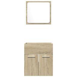 Berkfield Home 2 Piece Bathroom Furniture Set Sonoma Oak Engineered Wood in Brown - thumbnail 4