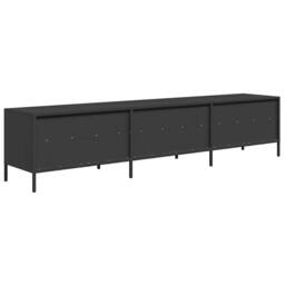 Berkfield Home TV Cabinet Black 202x39x43.5 cm Cold-rolled Steel - thumbnail 7