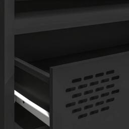 Berkfield Home TV Cabinet Black 202x39x43.5 cm Cold-rolled Steel - thumbnail 9