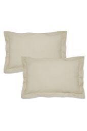 Catherine Lansfield 'Easy Iron Percale' Oxford Pillowcase Pair in Cream