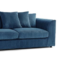 Furnishings For Less UK Luxor Jumbo Cord 3 + 2 Fabric Sofa Suite in Blue - thumbnail 5