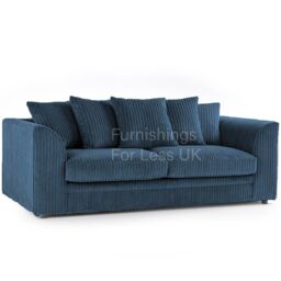 Furnishings For Less UK Luxor Jumbo Cord 3 + 2 Fabric Sofa Suite in Blue - thumbnail 2