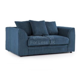 Furnishings For Less UK Luxor Jumbo Cord 3 + 2 Fabric Sofa Suite in Blue - thumbnail 3