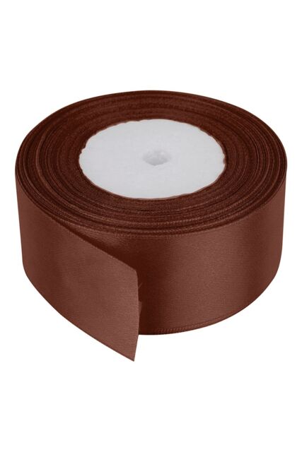 Neel Blue Double Sided Satin Polyester Ribbon Roll, 50mm x 25 Metres in Brown - image 1