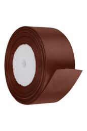 Neel Blue Double Sided Satin Polyester Ribbon Roll, 50mm x 25 Metres in Brown - thumbnail 3