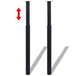 Berkfield Home 2 Telescopic Table Legs Black 710 mm-1100 mm - thumbnail 1