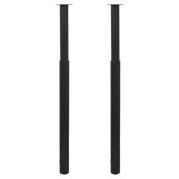 Berkfield Home 2 Telescopic Table Legs Black 710 mm-1100 mm - thumbnail 2