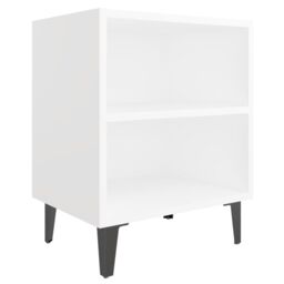 Berkfield Home Bed Cabinets with Metal Legs 2 pcs White 40x30x50 cm - Size: 40 x 30 x 50 cm - thumbnail 3