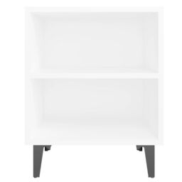 Berkfield Home Bed Cabinets with Metal Legs 2 pcs White 40x30x50 cm - Size: 40 x 30 x 50 cm - thumbnail 5
