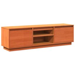 Berkfield Home TV Cabinet Wax Brown 140x35x40 cm Solid Wood Pine - Size: 140 x 35 x 40 cm - thumbnail 2