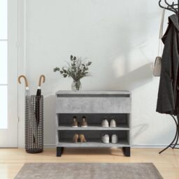Berkfield Home Shoe Cabinet Concrete Grey 70x36x60 cm Engineered Wood - Size: 70 x 36 x 60 cm