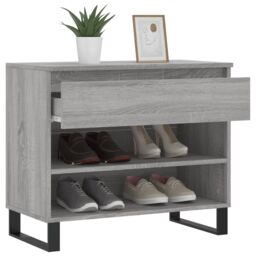 Berkfield Home Shoe Cabinet Concrete Grey 70x36x60 cm Engineered Wood - Size: 70 x 36 x 60 cm - thumbnail 4
