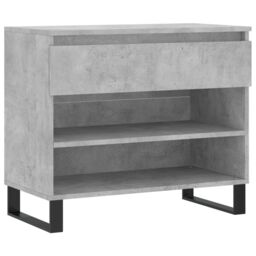 Berkfield Home Shoe Cabinet Concrete Grey 70x36x60 cm Engineered Wood - Size: 70 x 36 x 60 cm - thumbnail 2